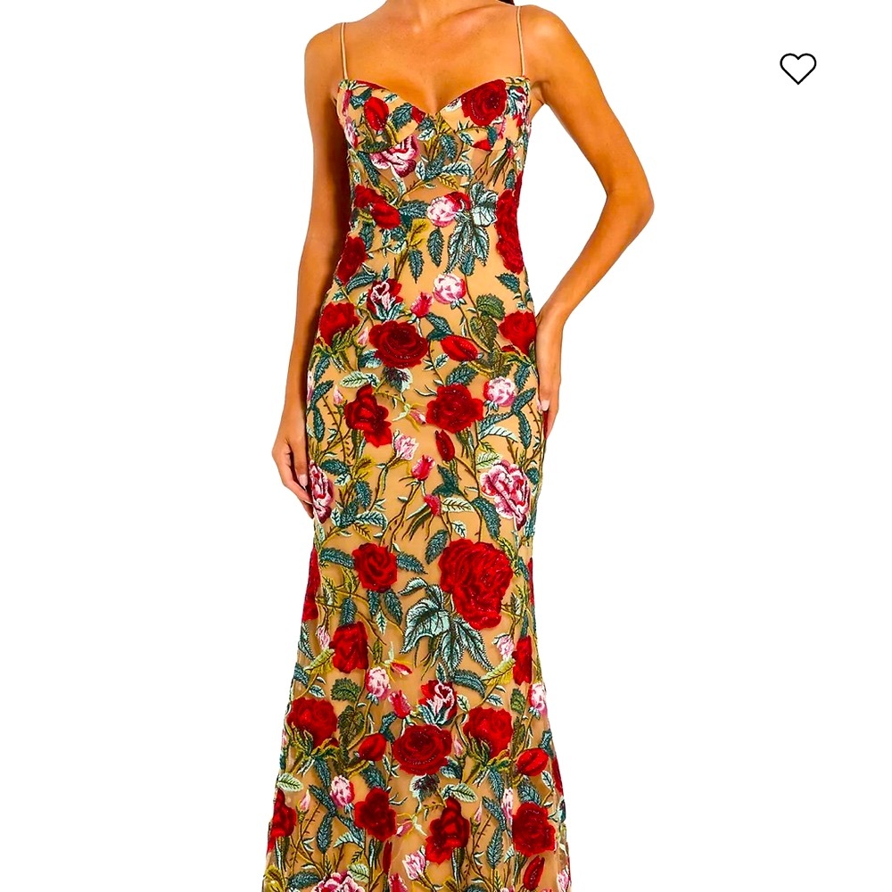 Ieena for Mac Duggal Floral Embroidered Dress size 12 - Picture 3 of 8
